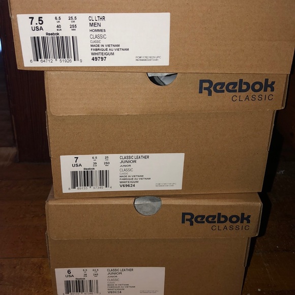 Reebok White/Gum Classic Leather Sneakers - Picture 7 of 7